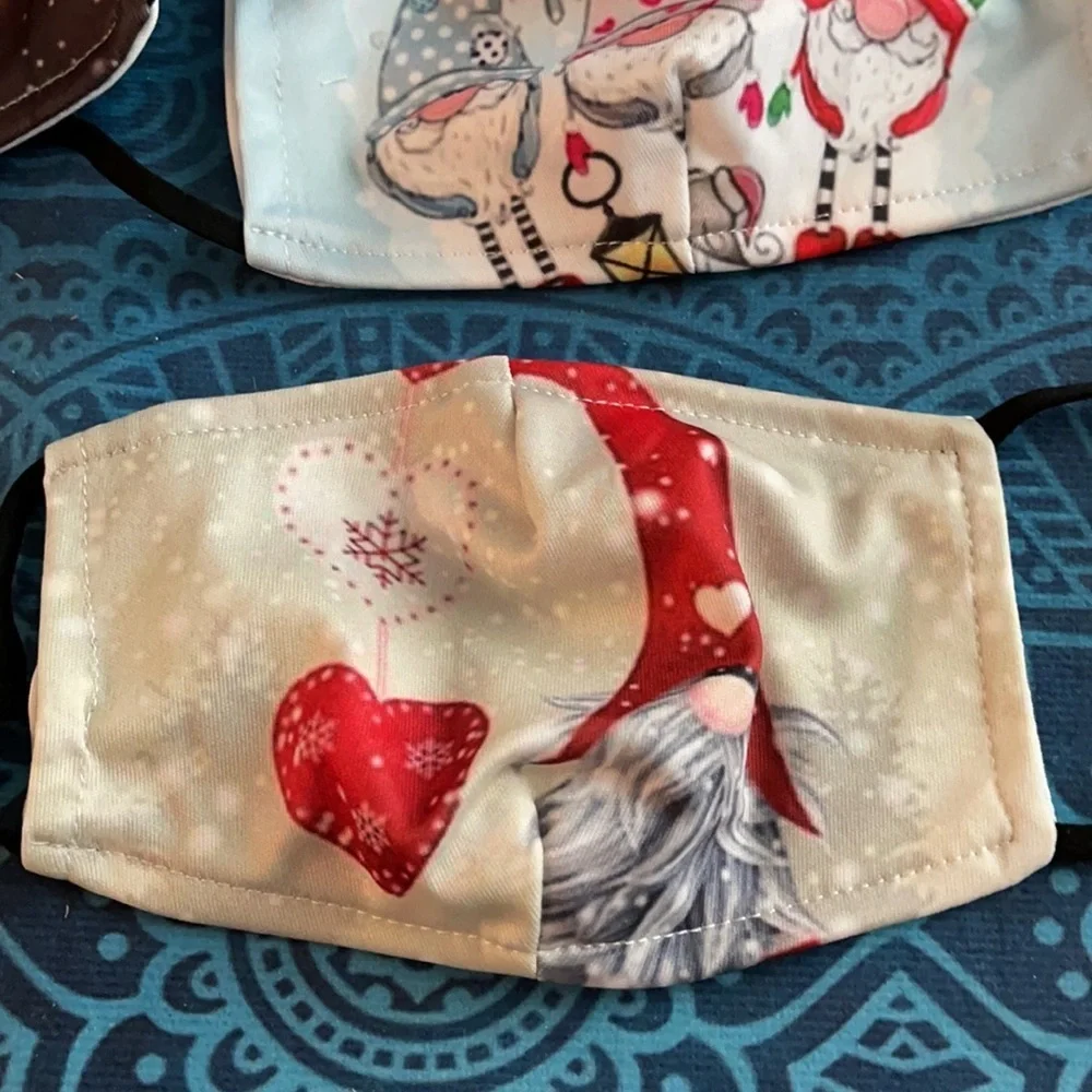 6/$20 New set/5 small Gnome Christmas face masks